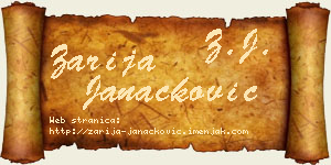 Zarija Janaćković vizit kartica
